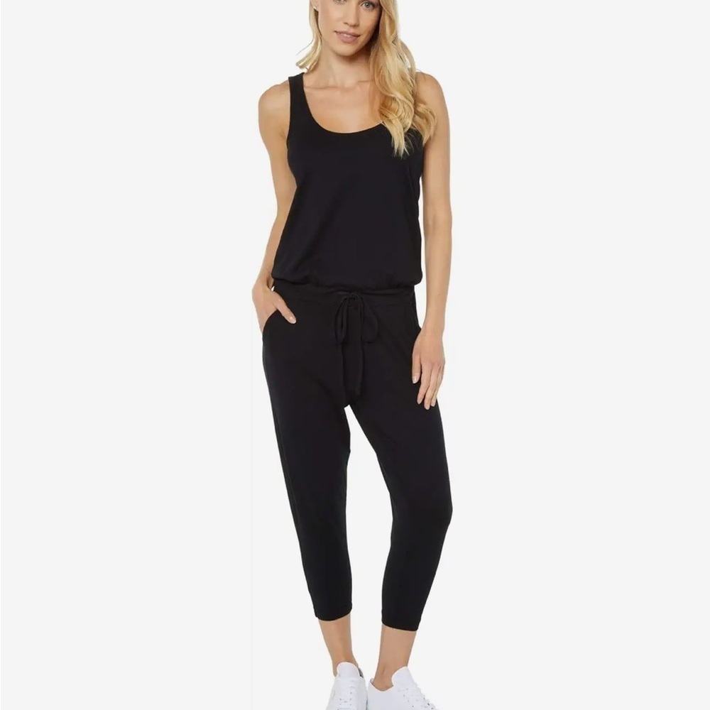 Revolve x Bobi Los Angleles Quilted Overall Romper Black Sleeveless Sz XL NEW